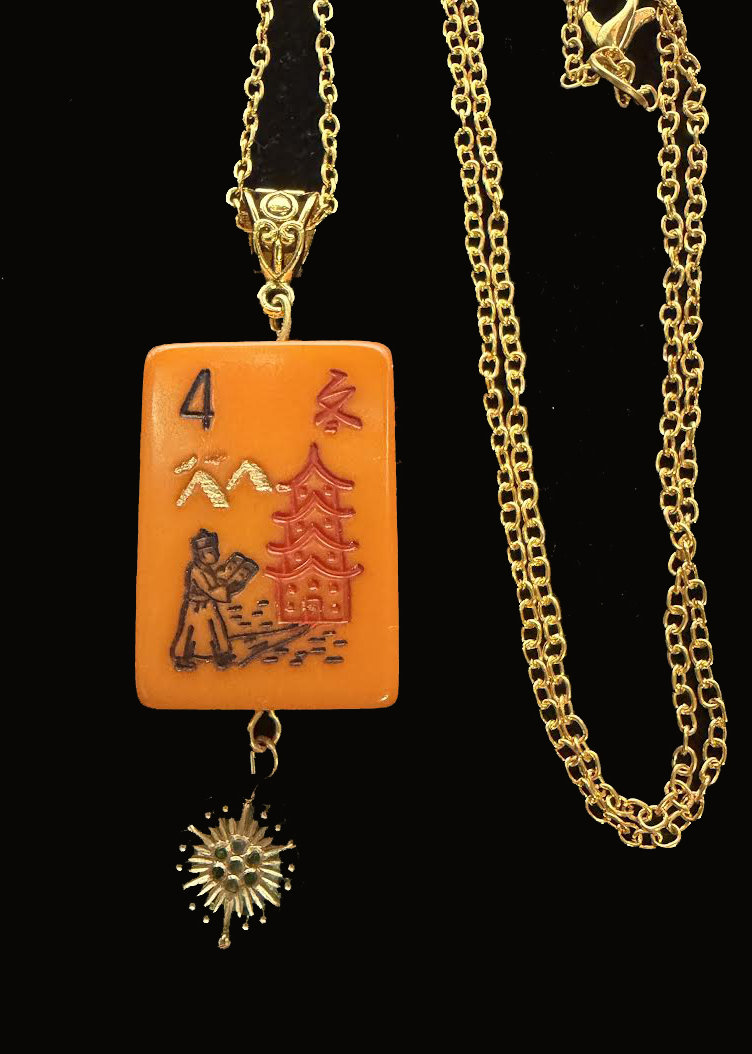 Mah Jongg Flower Necklace