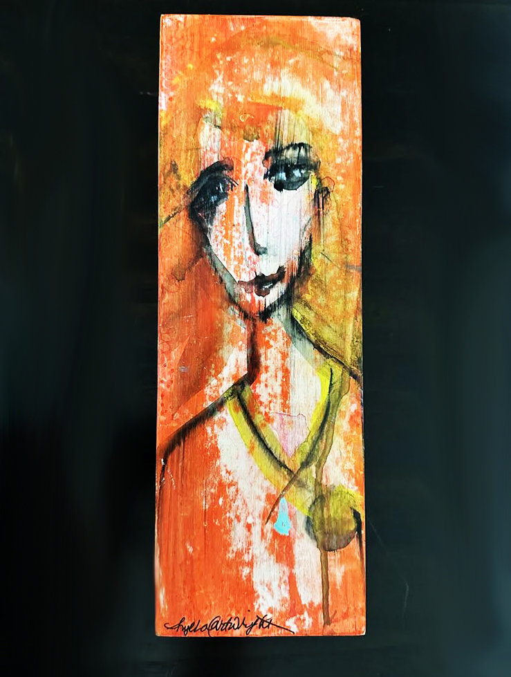 Rhonda - original mixed media painting by Angela Cartwright