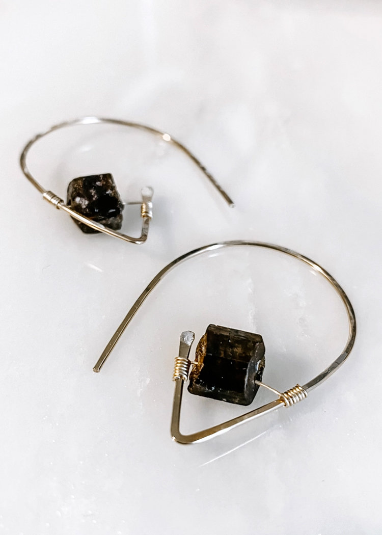 Tourmaline Threader Earrings ♥ AC Art