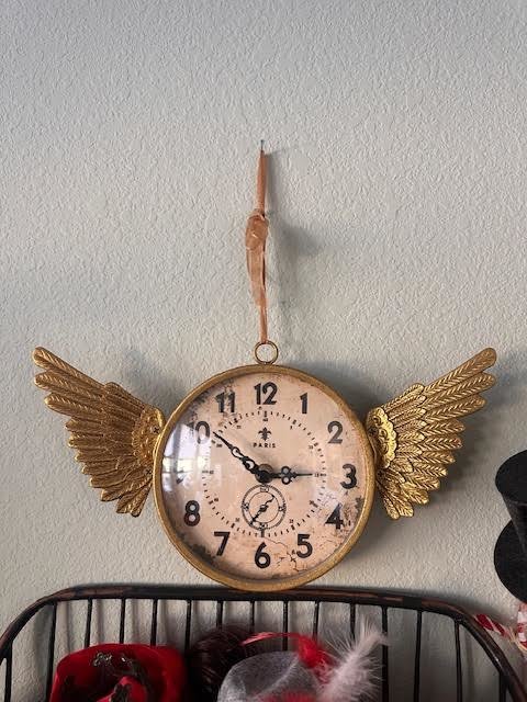 Time Flies Wing Clock