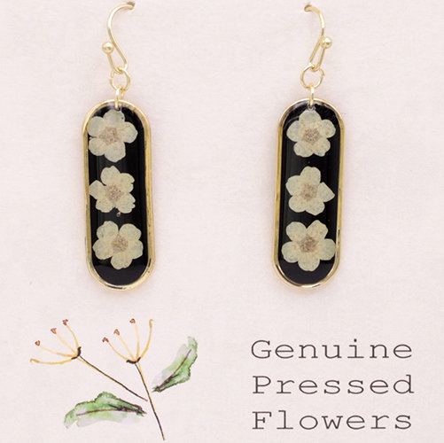 Three Flower Pressed earrings ♥ AC Art