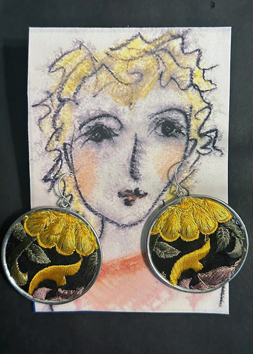 Yellow Garden Earrings AC Art ♥