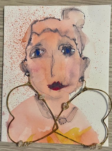 My Gold Heart earrings & AC Art ♥