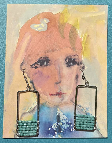 Novelette earrings on art