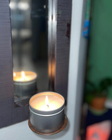 Silver White Winters Candle
