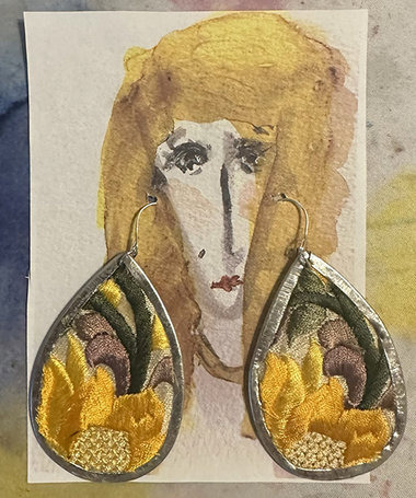 Yellow Floral Earring ♥ AC Art