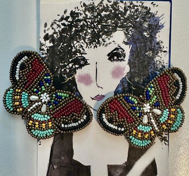 Bright Wings Butterfly Earrings + AC art ♥