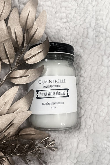 Silver White Winters Candle
