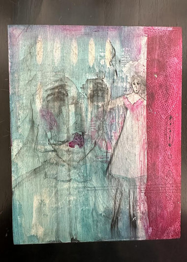 Elin - original mixed media painting by Angela Cartwright