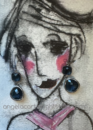 Sapphire Double Dot earrings ♥ AC Art 
