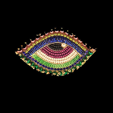 Beaded Eye Brooch