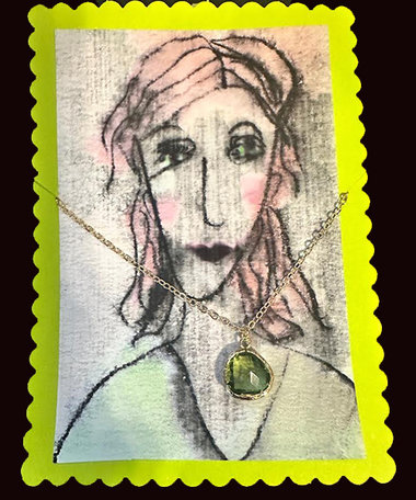 Peridot Dot Necklace ♥ AC Art