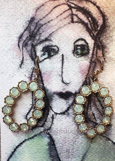 Universe Sea Opal Earrings + AC Art ♥