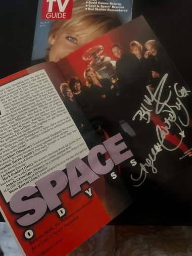 #301 JUNE'S STASH - Lost In Space TV GUIDE article & pic - both signed by Bill & Angela