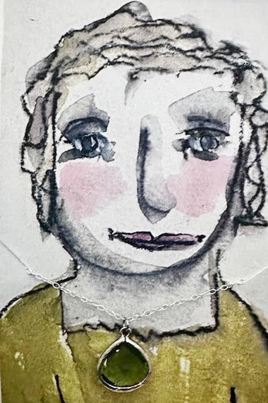 Peridot Gem Necklace ♥ AC Art  