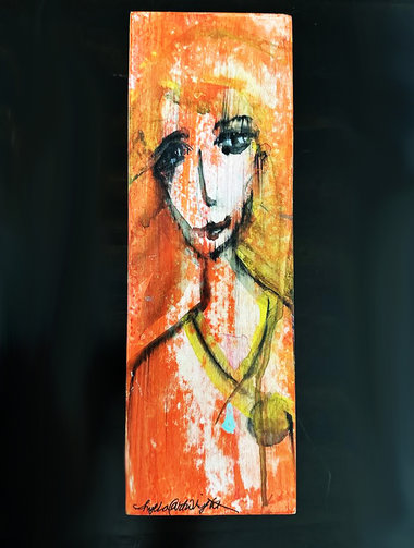 Rhonda - original mixed media painting by Angela Cartwright