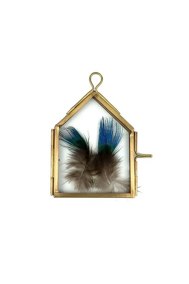 Miniature Feather Brass Frame 