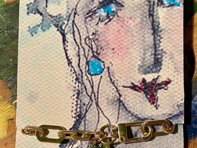 Emerald Sea Necklace on art