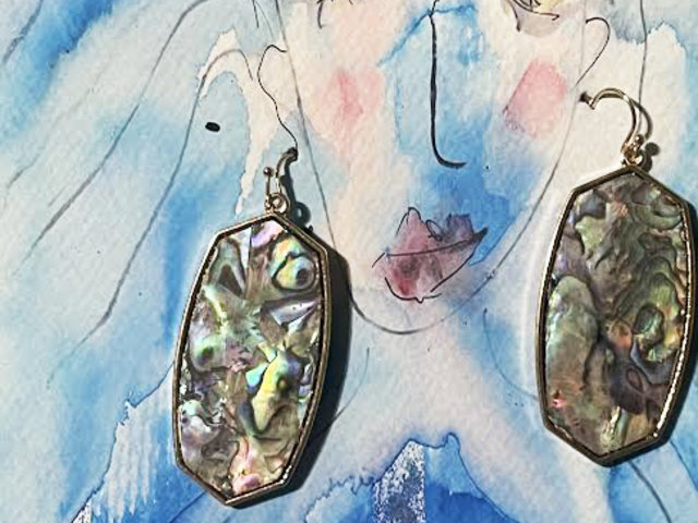 Seaside Edge Earrings and art