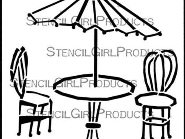AC Stencil - Bistro Table & Chairs