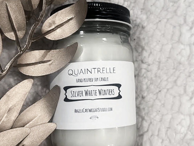 Silver White Winters Candle