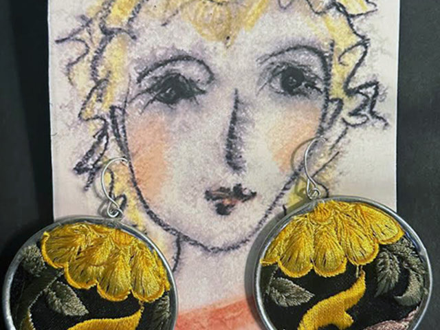 Yellow Garden Earrings AC Art ♥