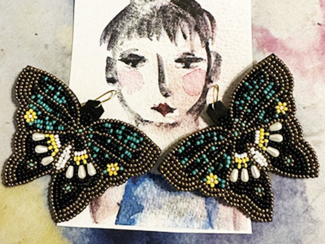 Country Butterfly Earrings + AC art ♥