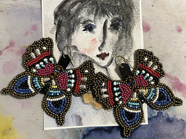 Estate Butterfly Earrings + AC art ♥