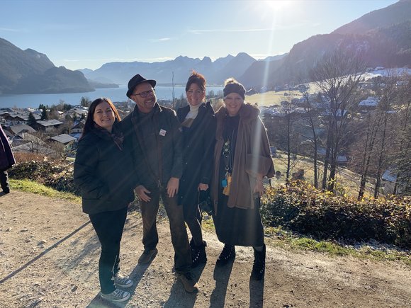 Gorgeous vista with Agnes our Craftours guide, Roman our Austrian guide, Connie & me