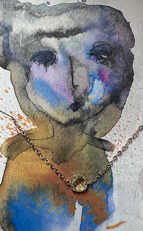 Citrine Square Necklace  ♥ AC Art